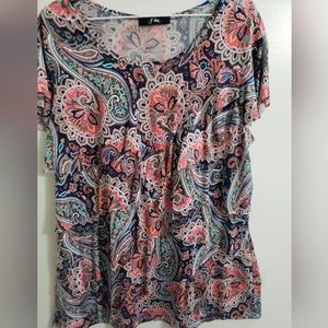 J Lee Bright Bold Beautiful Ladies Blouse